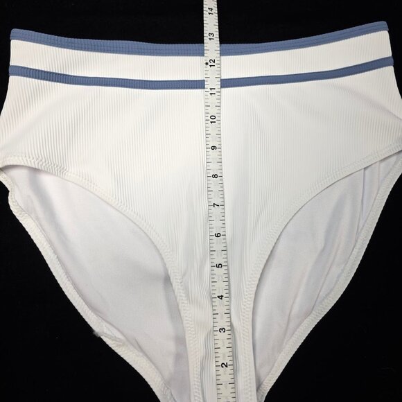 New Herseas High Waisted High Cut Ribbed Bikini Two Piece Swimsuit M - Picture 5 of 11
